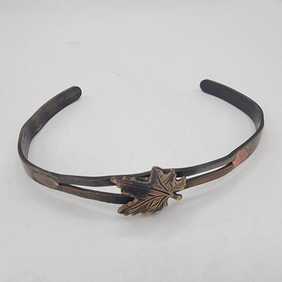 Vintage Genuine‎ Copper Bracelet with Maple Leaf - Picture 1 of 5